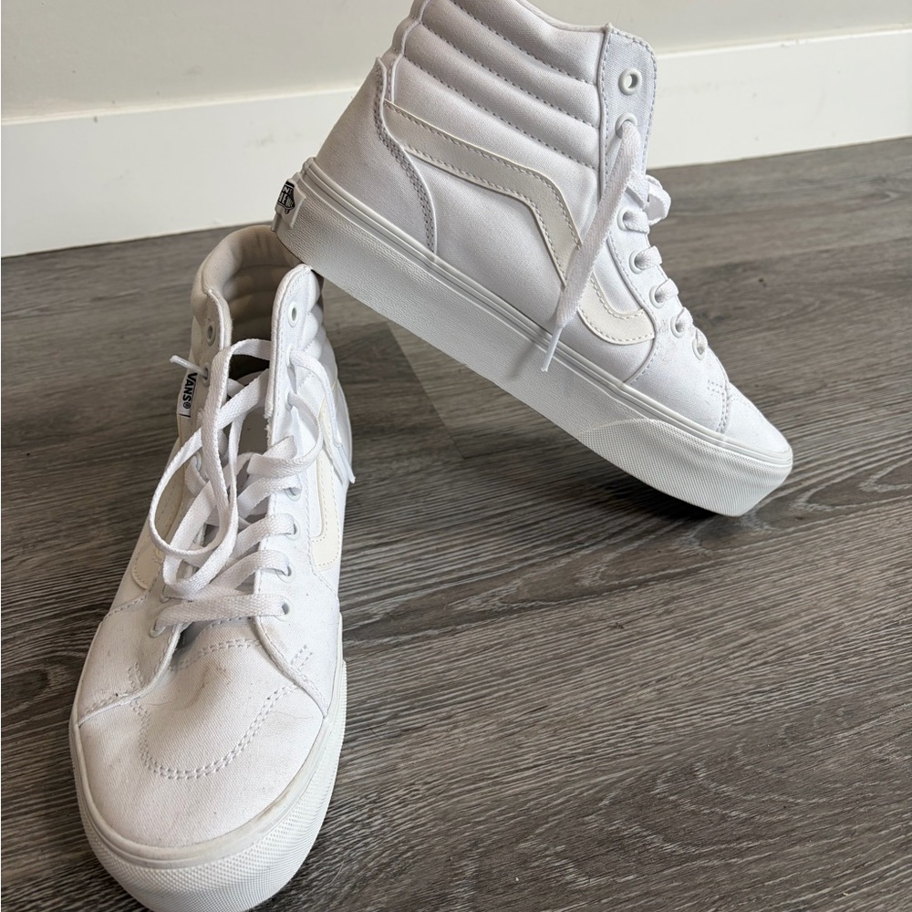 White Platform VANS High-Top Sneakers